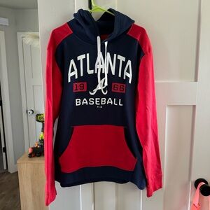 Men’s Fanatics Atlanta Braves Red and Blue Hoodie XL